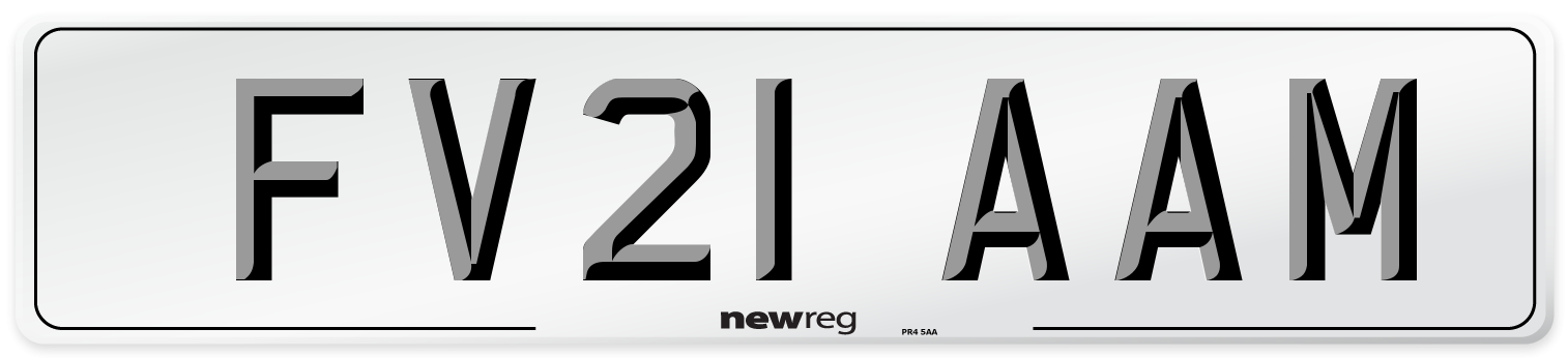 FV21 AAM Number Plate from New Reg